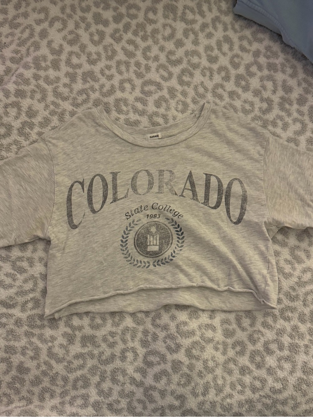 GARAGE Light Gray Cropped Tee